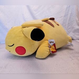 New Pokemon 18" Sleeping Pikachu Plush Toy, Authentic, Soft Collectible, NWT